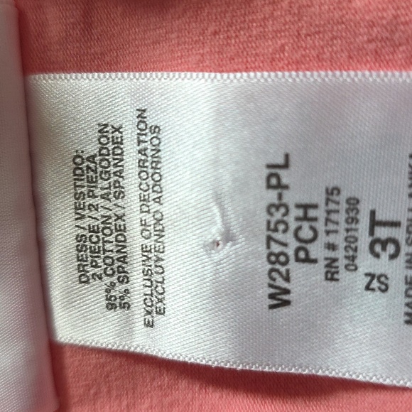 Bonnie Jean Pink & Brown 2-Piece Cotton Girls Outfit w/Turkey Applique.  Size 3T - Picture 8 of 10